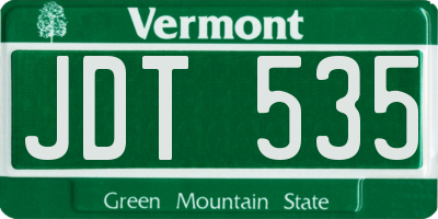 VT license plate JDT535