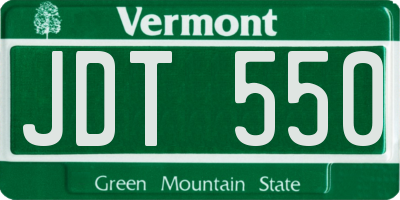 VT license plate JDT550