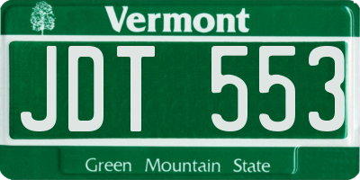 VT license plate JDT553