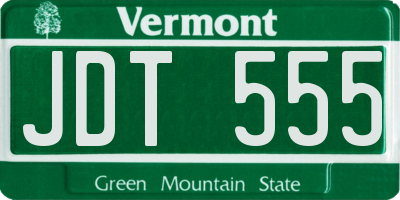 VT license plate JDT555