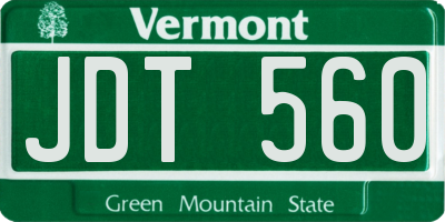 VT license plate JDT560
