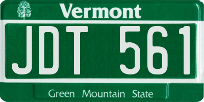 VT license plate JDT561