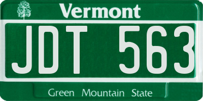 VT license plate JDT563