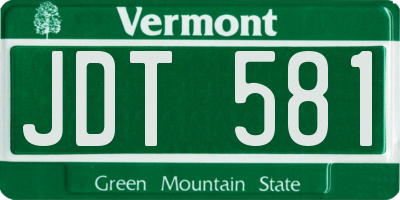 VT license plate JDT581