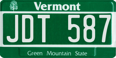 VT license plate JDT587