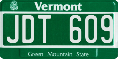 VT license plate JDT609