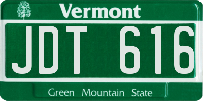 VT license plate JDT616