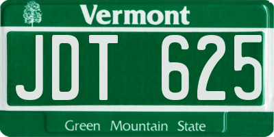 VT license plate JDT625