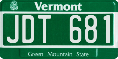 VT license plate JDT681