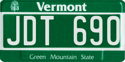 VT license plate JDT690