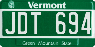 VT license plate JDT694