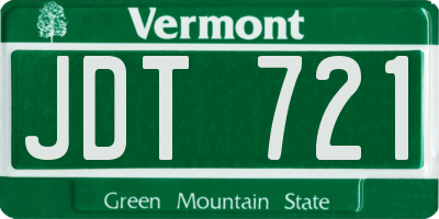 VT license plate JDT721