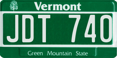 VT license plate JDT740