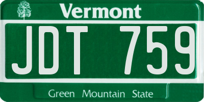 VT license plate JDT759