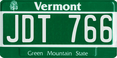VT license plate JDT766