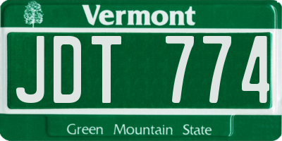 VT license plate JDT774