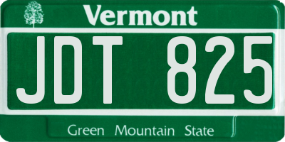 VT license plate JDT825