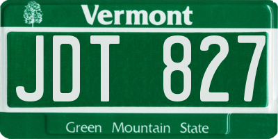 VT license plate JDT827