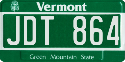 VT license plate JDT864