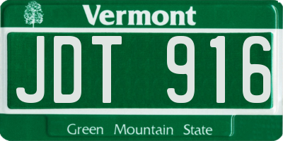 VT license plate JDT916