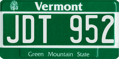 VT license plate JDT952