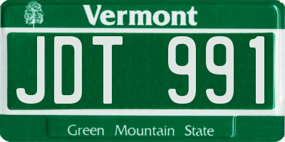 VT license plate JDT991