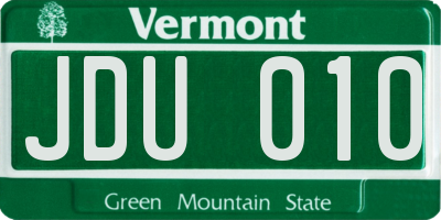 VT license plate JDU010