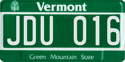 VT license plate JDU016