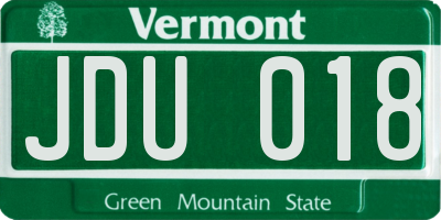 VT license plate JDU018