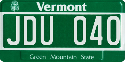 VT license plate JDU040