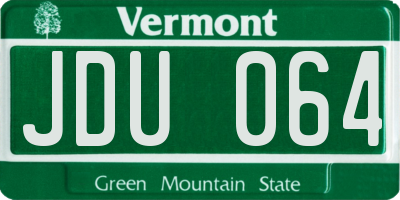 VT license plate JDU064