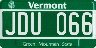 VT license plate JDU066
