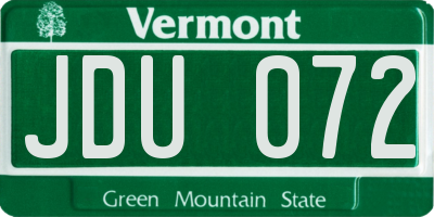 VT license plate JDU072