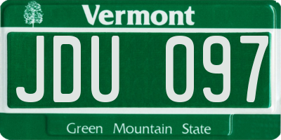VT license plate JDU097