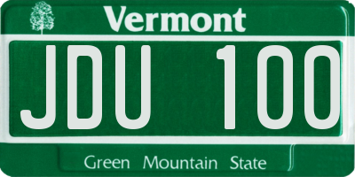 VT license plate JDU100