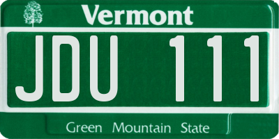 VT license plate JDU111