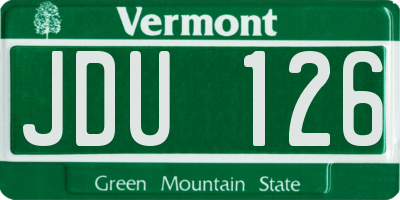 VT license plate JDU126