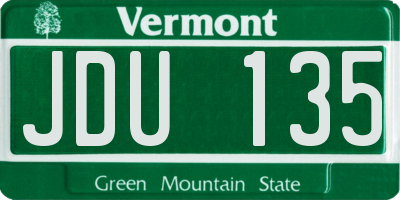 VT license plate JDU135