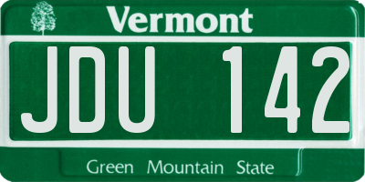 VT license plate JDU142