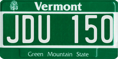 VT license plate JDU150