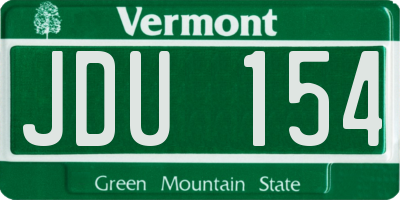 VT license plate JDU154
