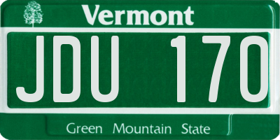 VT license plate JDU170