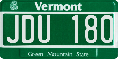 VT license plate JDU180