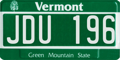 VT license plate JDU196