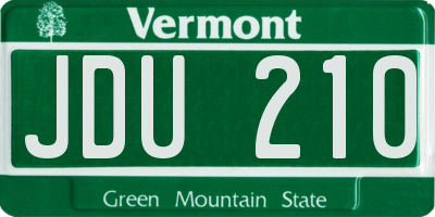 VT license plate JDU210