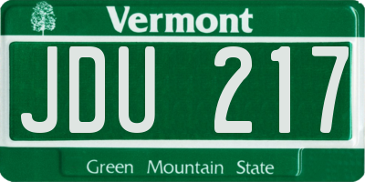 VT license plate JDU217