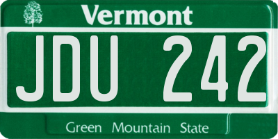 VT license plate JDU242