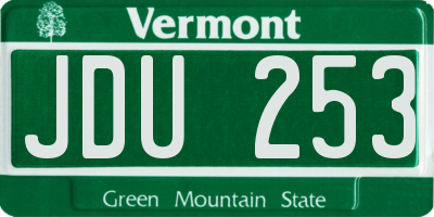 VT license plate JDU253