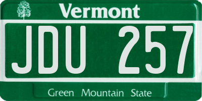 VT license plate JDU257