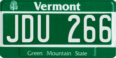 VT license plate JDU266